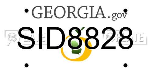 SID8828 Georgia License Plate