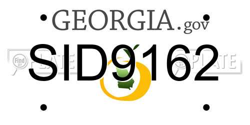 SID9162 Georgia License Plate