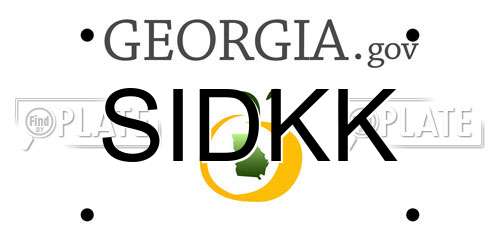 SIDKK Georgia License Plate