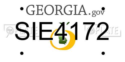 SIE4172 Georgia License Plate