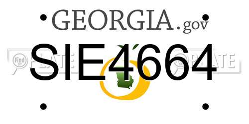SIE4664 Georgia License Plate