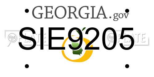 SIE9205 Georgia License Plate