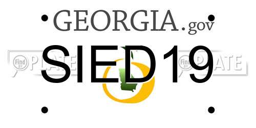 SIED19 Georgia License Plate