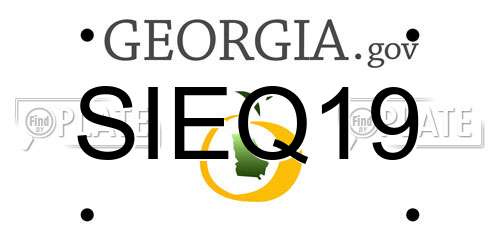 SIEQ19 Georgia License Plate