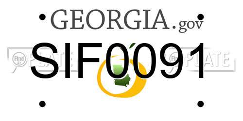 SIF0091 Georgia License Plate