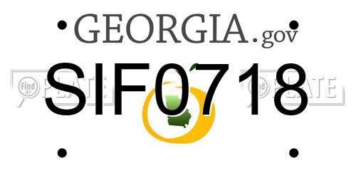 SIF0718 Georgia License Plate
