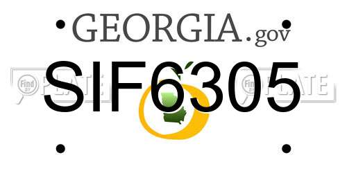 SIF6305 Georgia License Plate