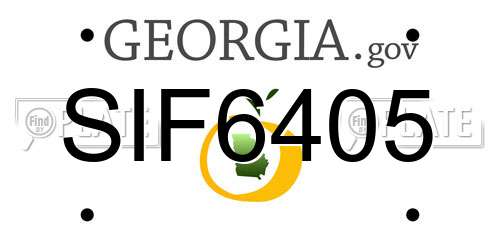 SIF6405 Georgia License Plate