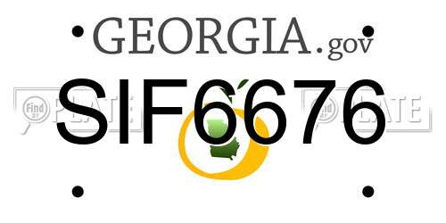 SIF6676 Georgia License Plate