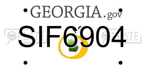 SIF6904 Georgia License Plate