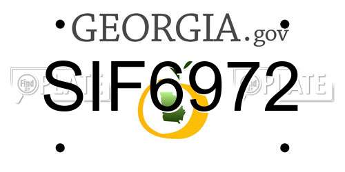 SIF6972 Georgia License Plate