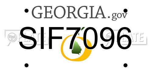 SIF7096 Georgia License Plate