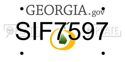 SIF7597 Georgia License Plate