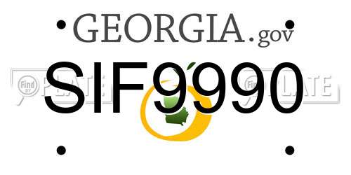 SIF9990 Georgia License Plate