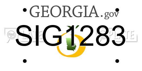 SIG1283 Georgia License Plate