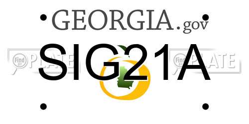 SIG21A Georgia License Plate