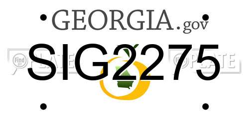 SIG2275 Georgia License Plate