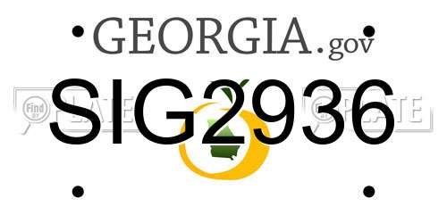 SIG2936 Georgia License Plate