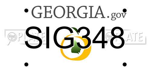 SIG348 Georgia License Plate