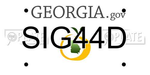 SIG44D Georgia License Plate