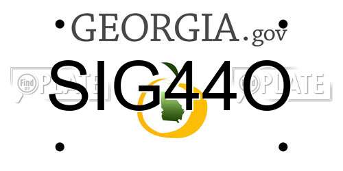SIG44O Georgia License Plate