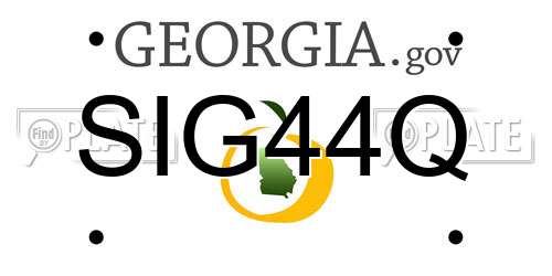 SIG44Q Georgia License Plate
