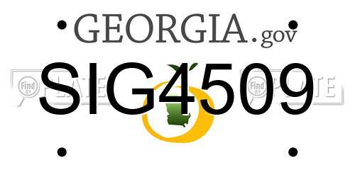SIG4509 Georgia License Plate