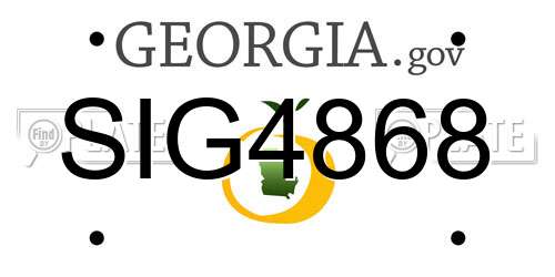 SIG4868 Georgia License Plate