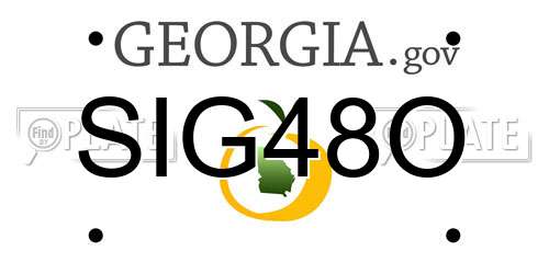 SIG48O Georgia License Plate