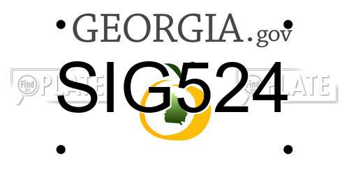 SIG524 Georgia License Plate