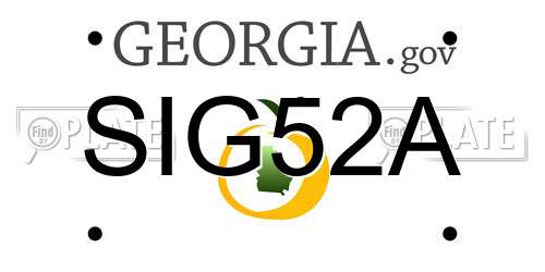 SIG52A Georgia License Plate