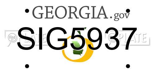 SIG5937 Georgia License Plate