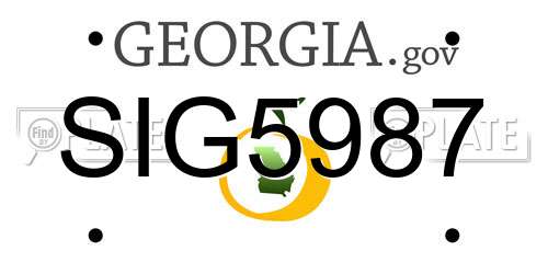 SIG5987 Georgia License Plate