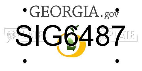 SIG6487 Georgia License Plate