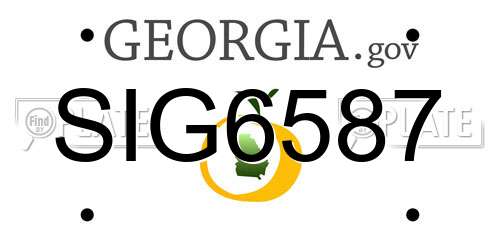 SIG6587 Georgia License Plate