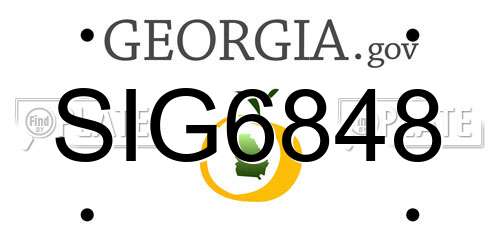 SIG6848 Georgia License Plate