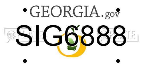SIG6888 Georgia License Plate