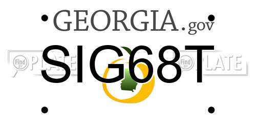 SIG68T Georgia License Plate
