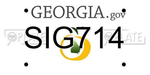 SIG714 Georgia License Plate