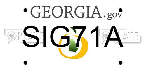 SIG71A Georgia License Plate