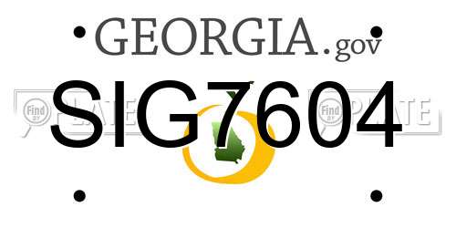 SIG7604 Georgia License Plate
