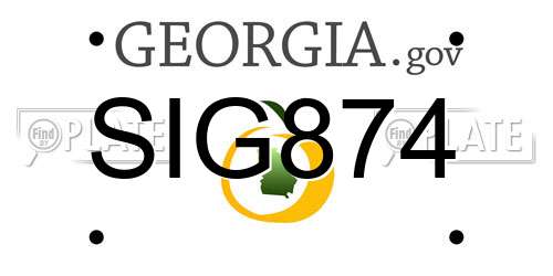 SIG874 Georgia License Plate
