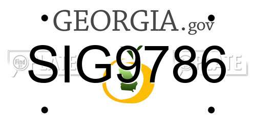 SIG9786 Georgia License Plate