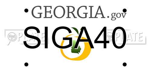 SIGA40 Georgia License Plate