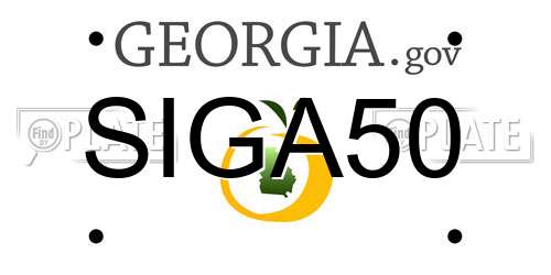 SIGA50 Georgia License Plate