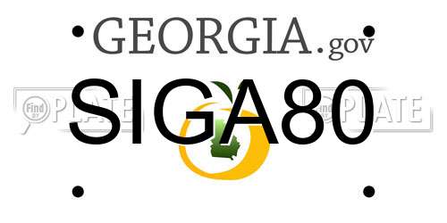 SIGA80 Georgia License Plate