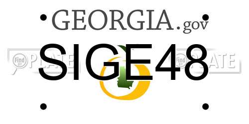 SIGE48 Georgia License Plate