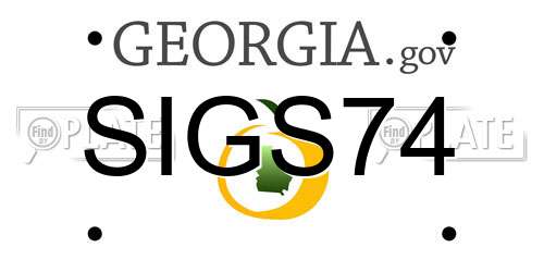 SIGS74 Georgia License Plate