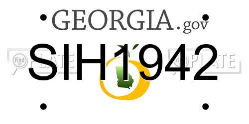 SIH1942 Georgia License Plate