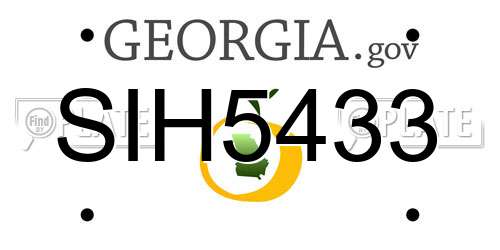 SIH5433 Georgia License Plate